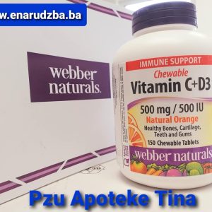 Webber Naturals Vitamin C + Vitamin D3 a 150 žvakaći tableta