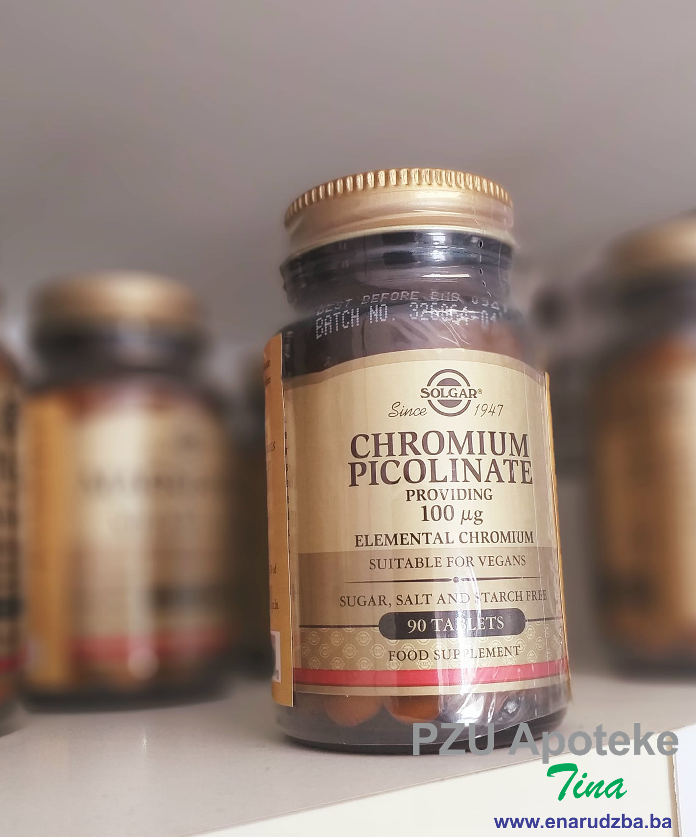 Chromium pikolinate a 100 mikrograma a 90 tableta Solgar - Slika 2