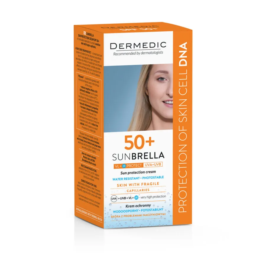 Dermedic SUNBRELLA za kožu sa osjetljivim kapilarima SPF50+ 50 ml - Slika 2