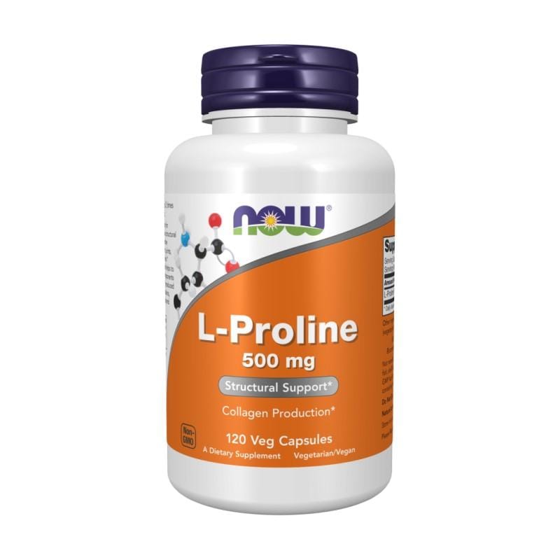 L-proline NOW, 500 mg (120 kapsula) - Slika 2