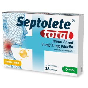 Septolete total (limun i med), 16 pastila
