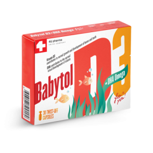 BABYTOL D3+DHA OMEGA Twist Off cps a30 – za pravilan razvoj mozga, kognitivnih i mentalnih funkcija